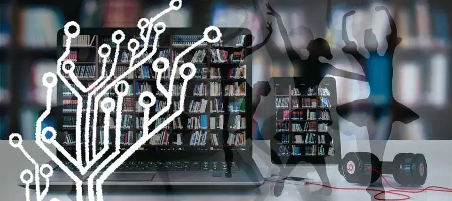 Dancers and bookshelves