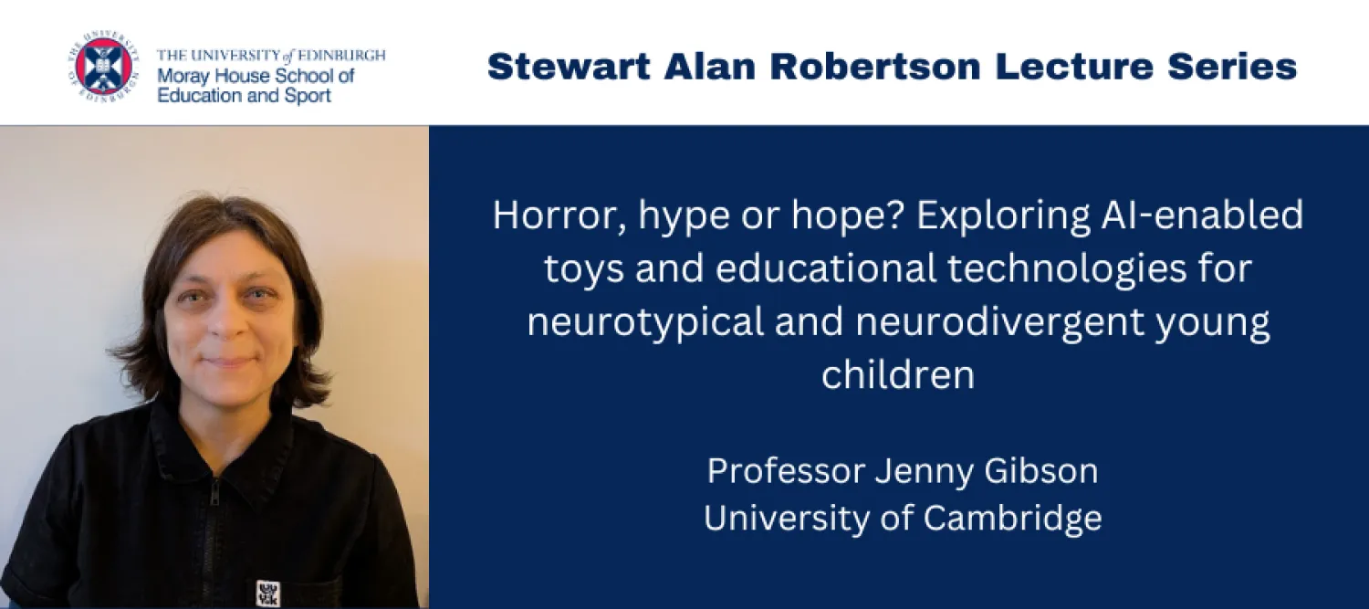 Photo of speaker, Professor Jenny Gibson, plus lecture title