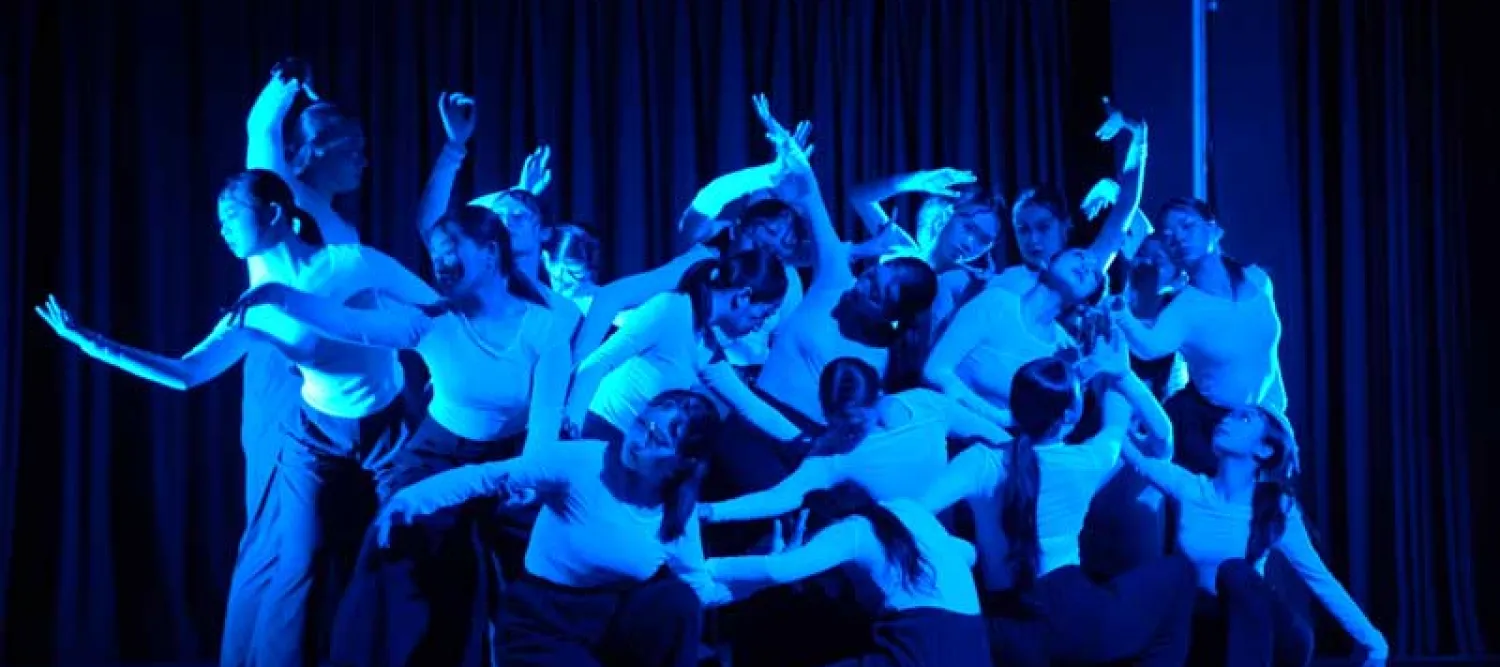 Dancers performing in Drift onstage