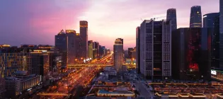 Beijing skyline at sunset