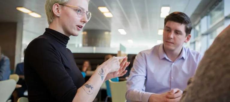 Student using sign language