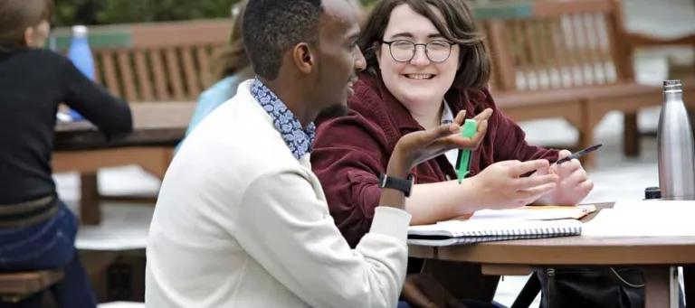 Students studying in quad