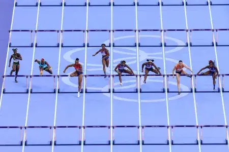 Female runners at the Olympics