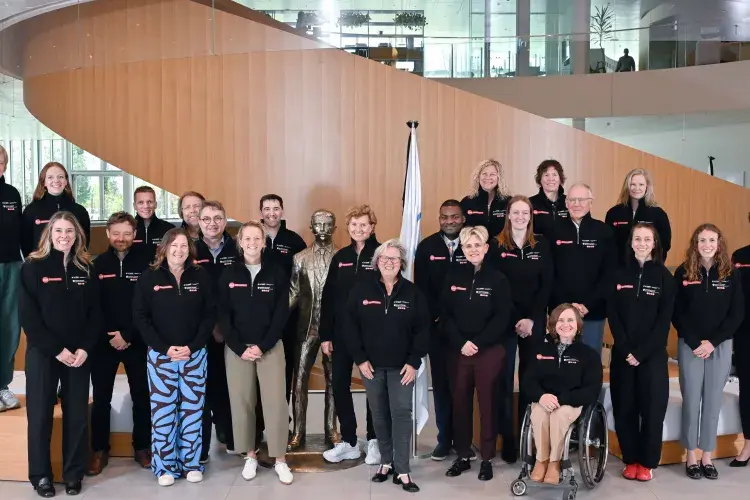 steering group photo taken in Olympic House in Lausanne 