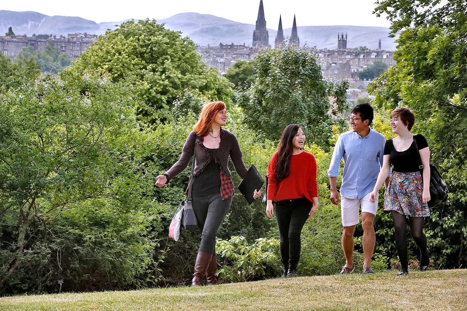 Students at the Botanics