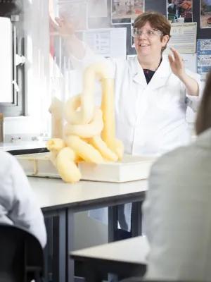 Dr Audrey Cameron takes a chemistry class